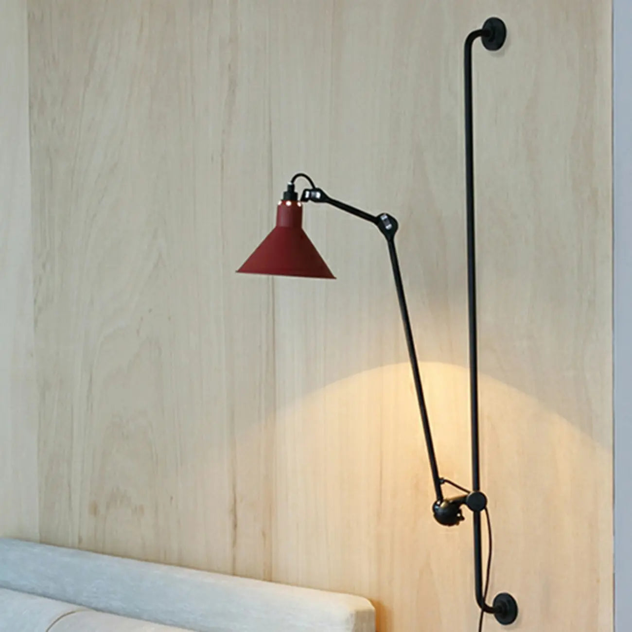 Industrial Cone-Shaped Swing Arm Wall Light for Bedroom