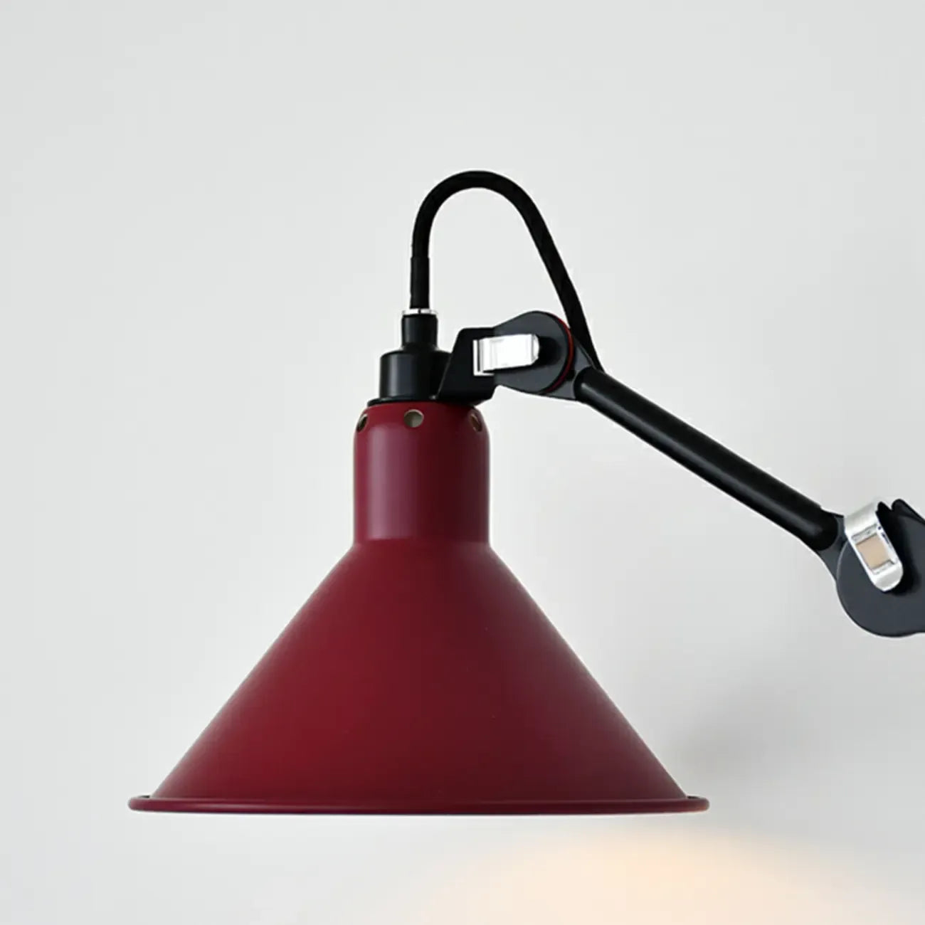 Industrial Cone-Shaped Swing Arm Wall Light for Bedroom