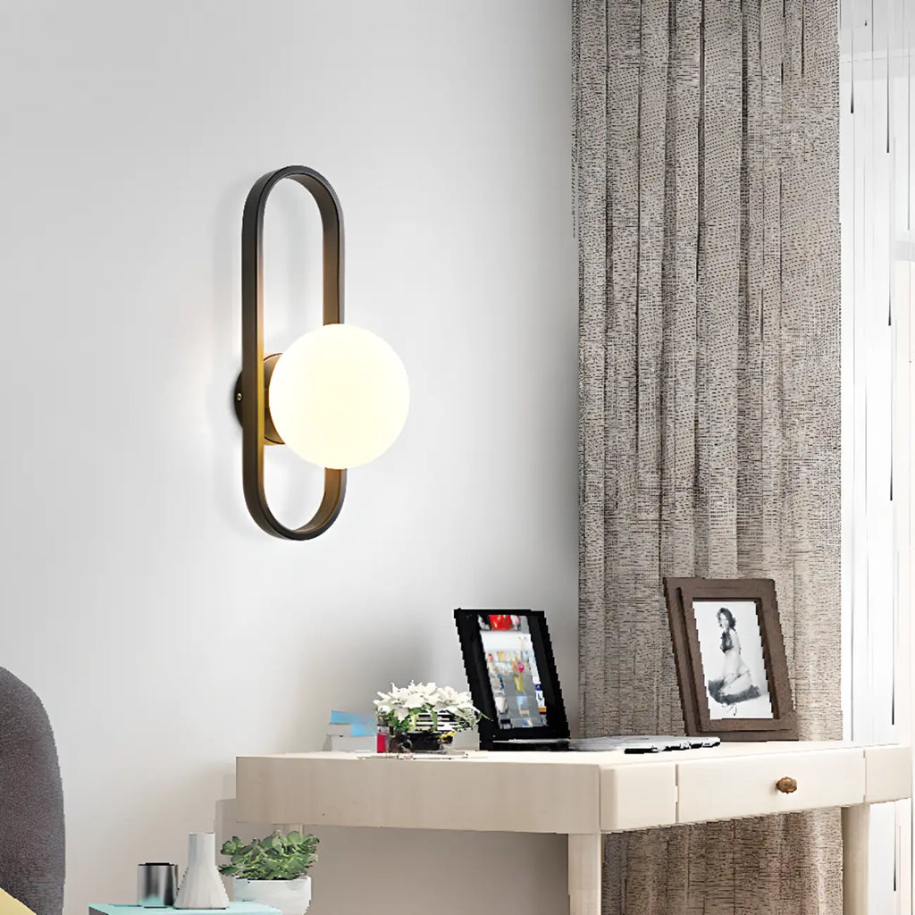 Artistic Brass Wall Sconce with Glass Orb for Living Room