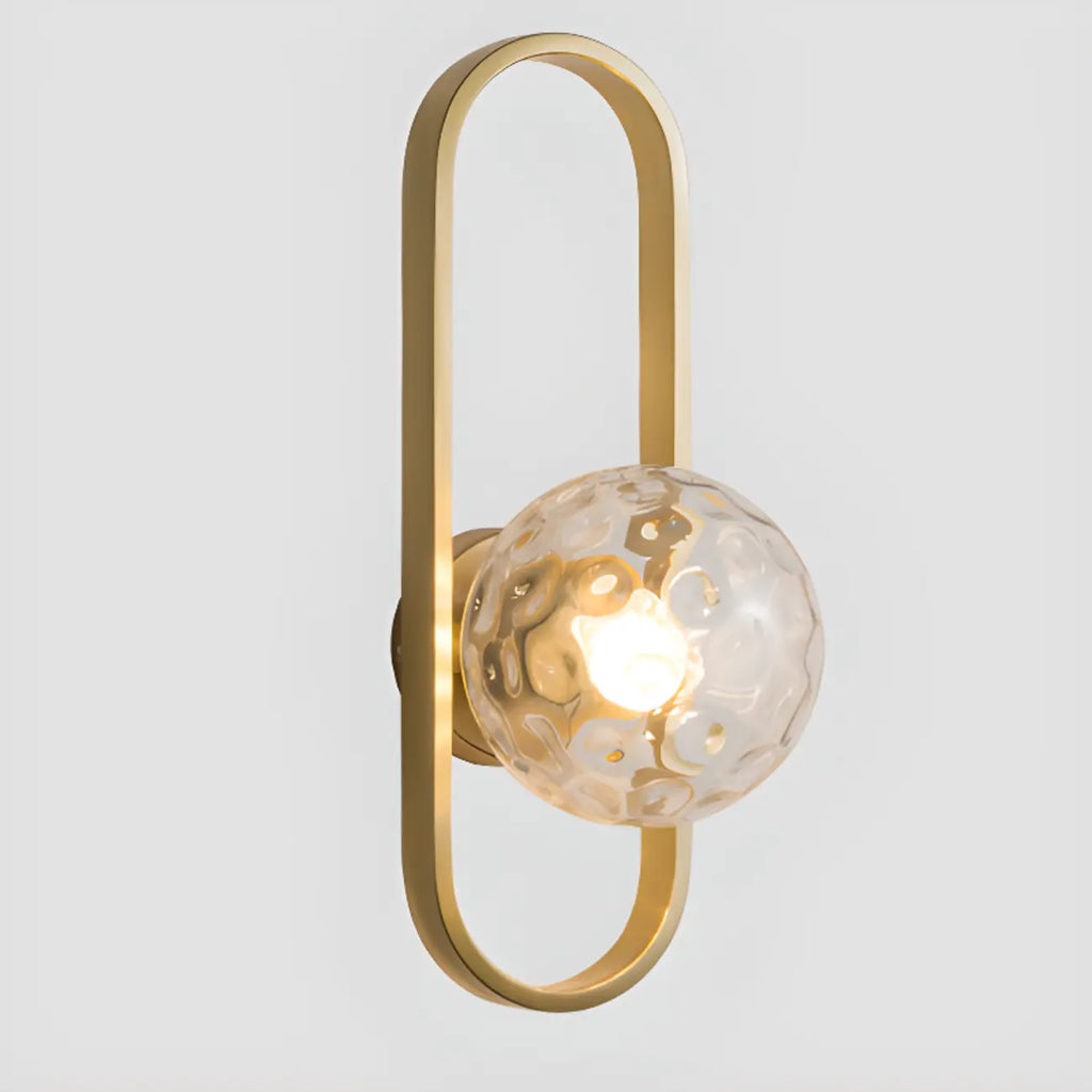 Artistic Brass Wall Sconce with Glass Orb for Living Room