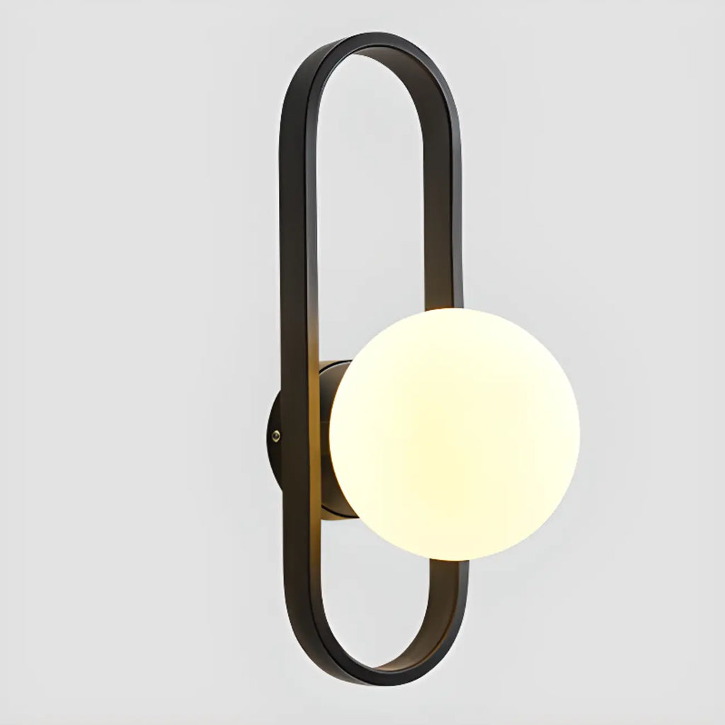 Artistic Brass Wall Sconce with Glass Orb for Living Room