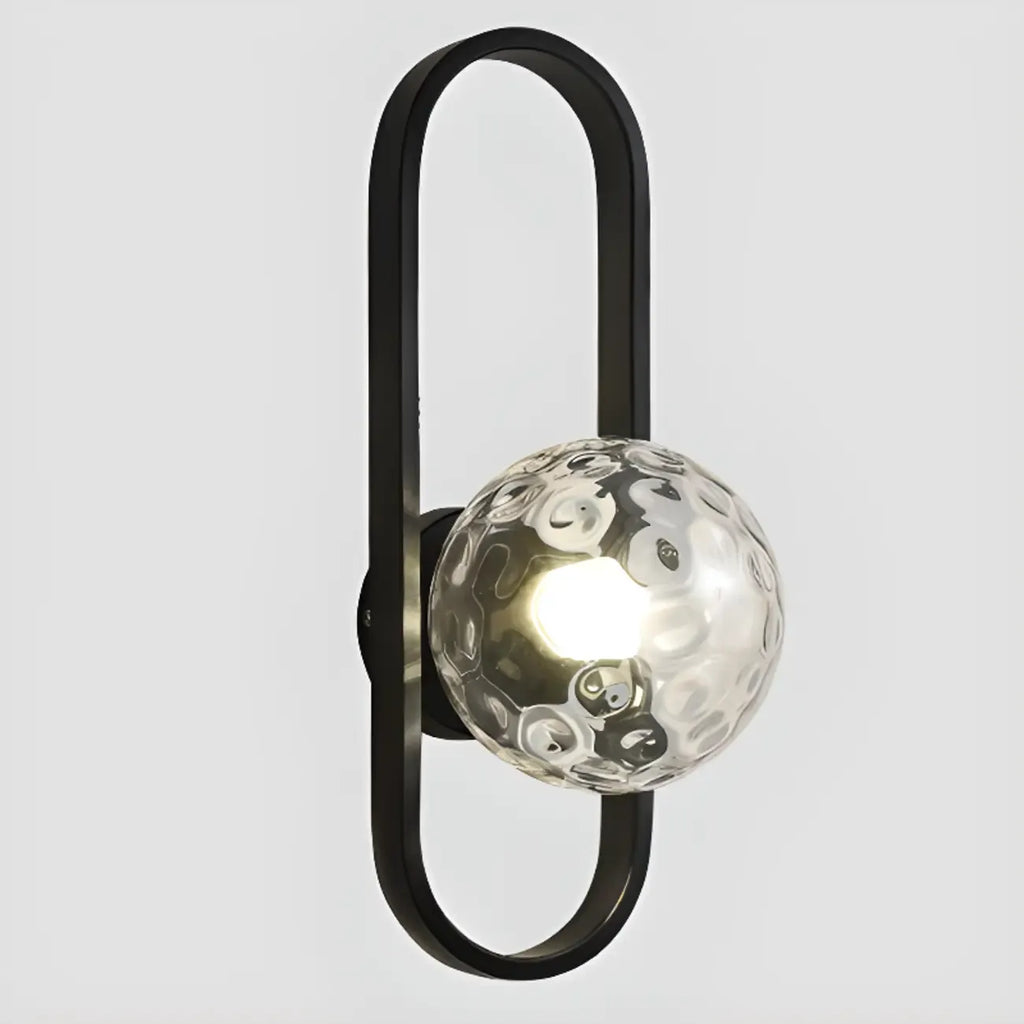 Artistic Brass Wall Sconce with Glass Orb for Living Room