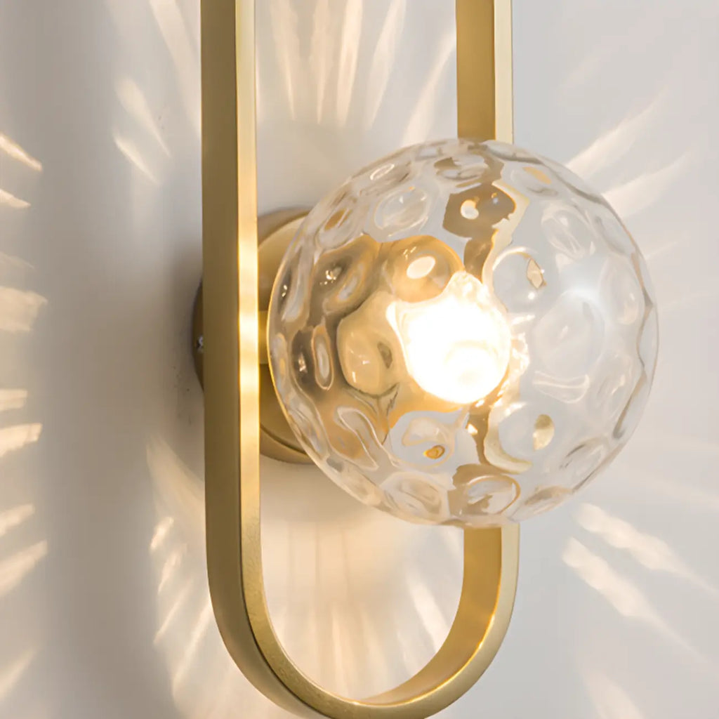 Artistic Brass Wall Sconce with Glass Orb for Living Room