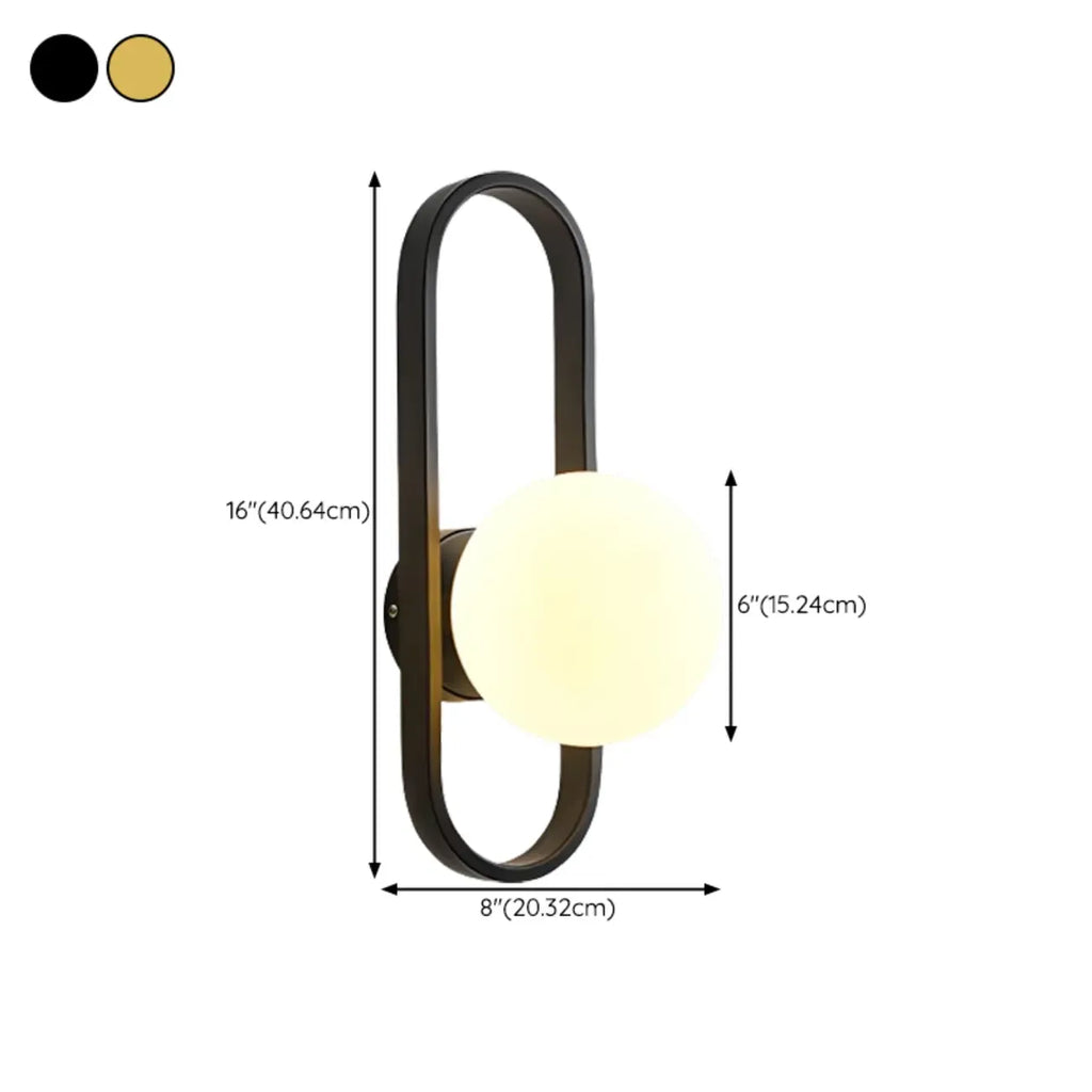 Artistic Brass Wall Sconce with Glass Orb for Living Room