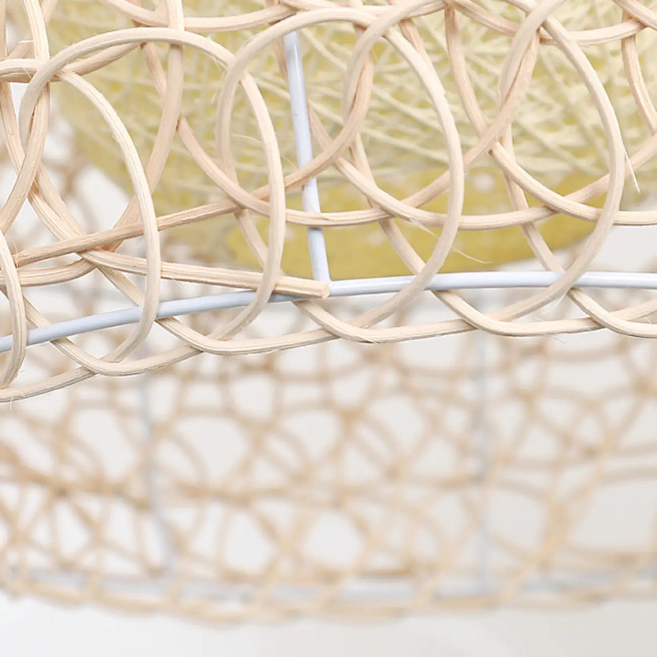 Rustic Rattan Dome Pendant Light for Kitchen Dining