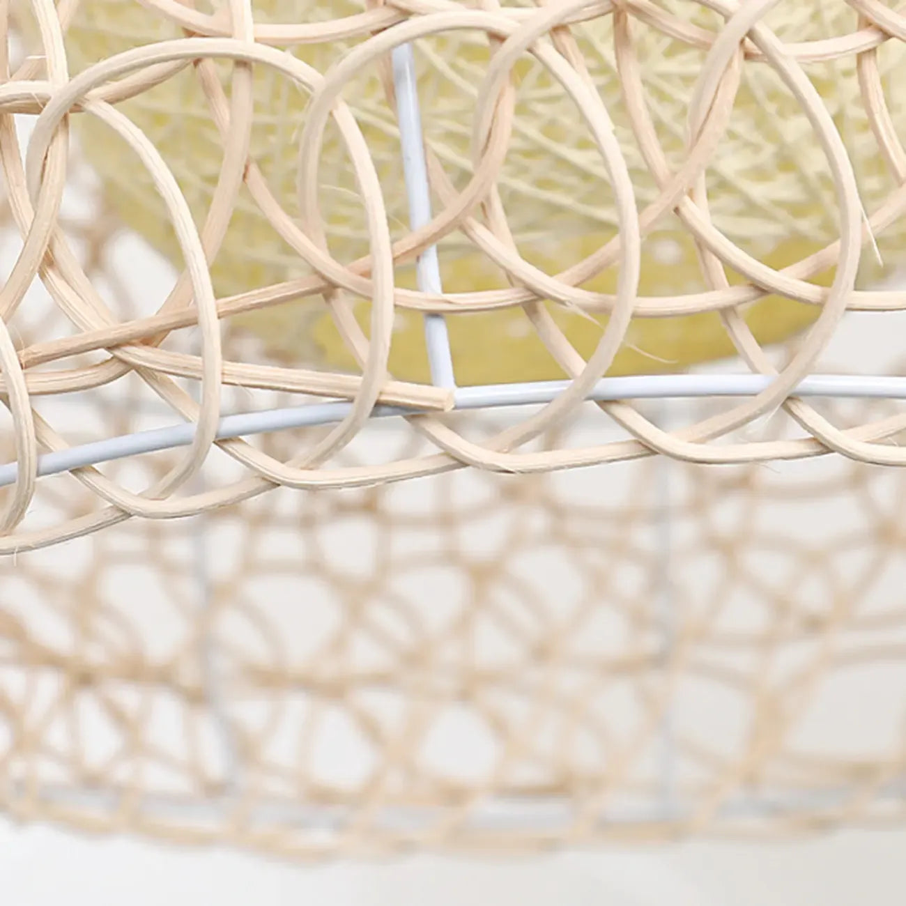 Rustic Rattan Dome Pendant Light for Kitchen Dining