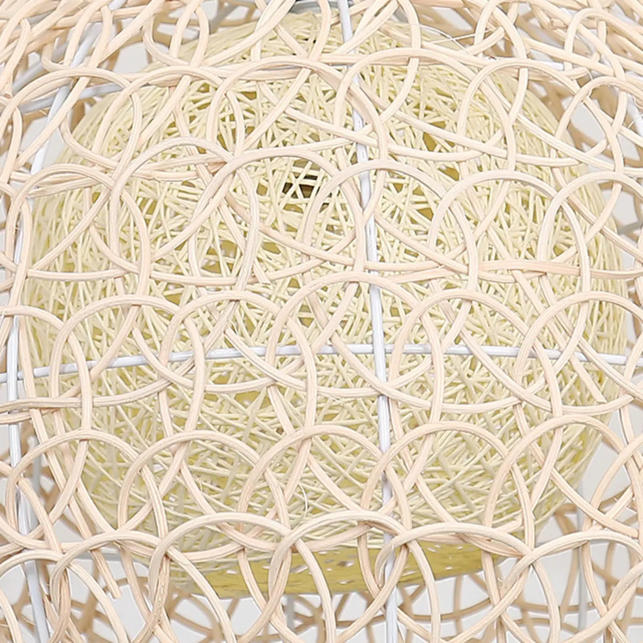 Rustic Rattan Dome Pendant Light for Kitchen Dining