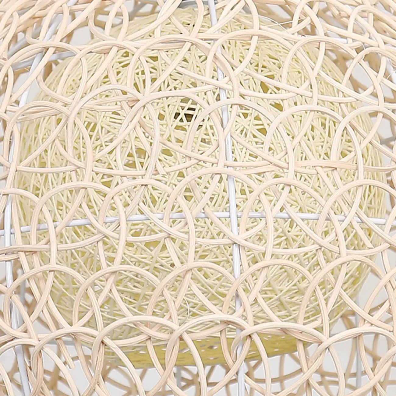 Rustic Rattan Dome Pendant Light for Kitchen Dining