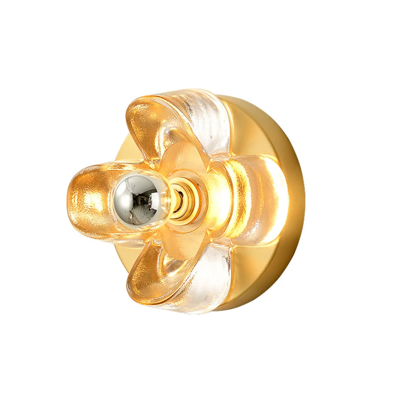 Mini Floral Glass Gold Wall Vanity Light