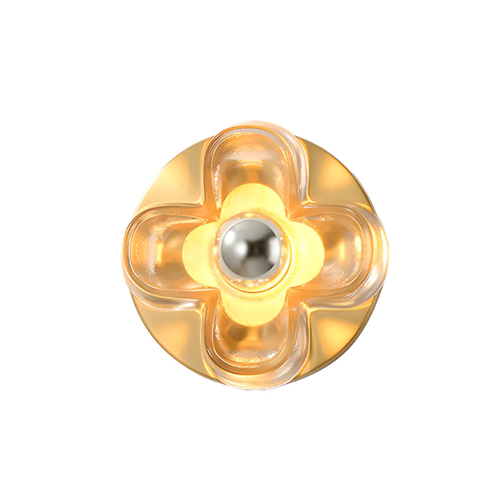 Mini Floral Glass Gold Wall Vanity Light