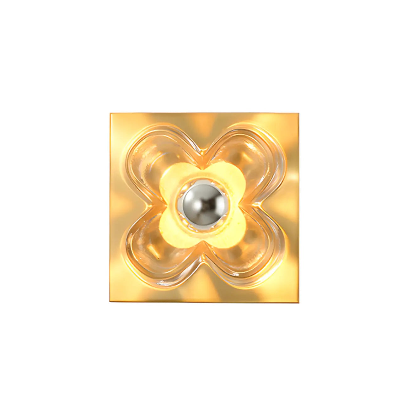 Mini Floral Glass Gold Wall Vanity Light