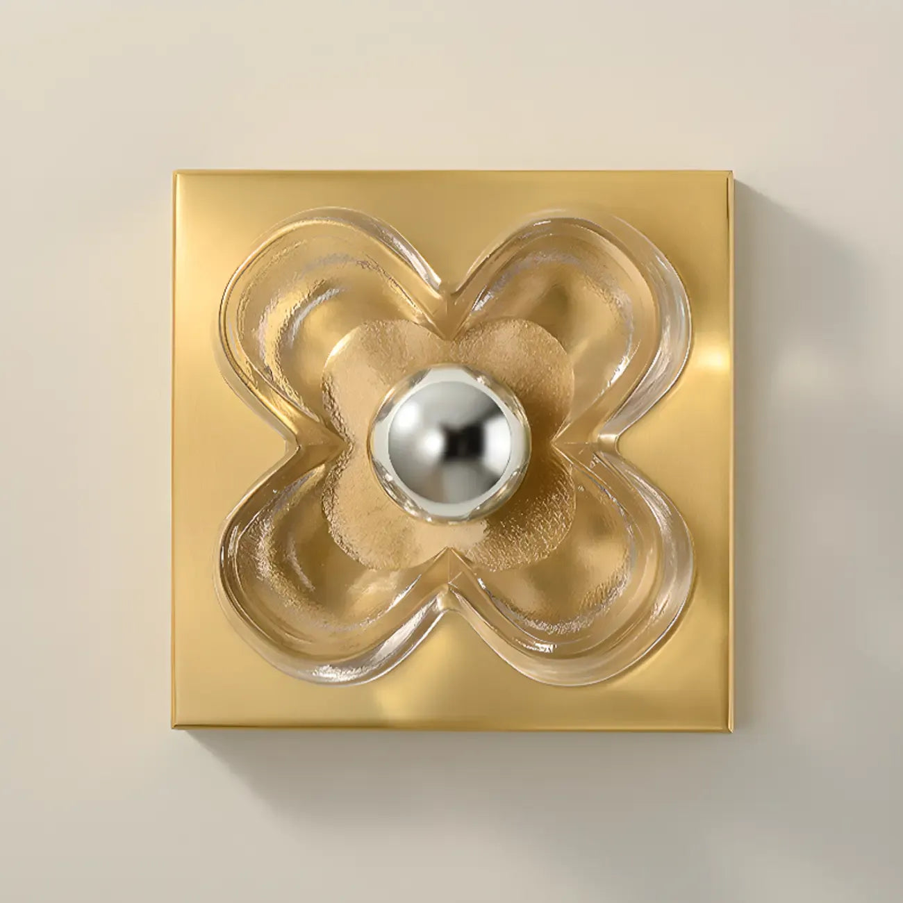 Mini Floral Glass Gold Wall Vanity Light
