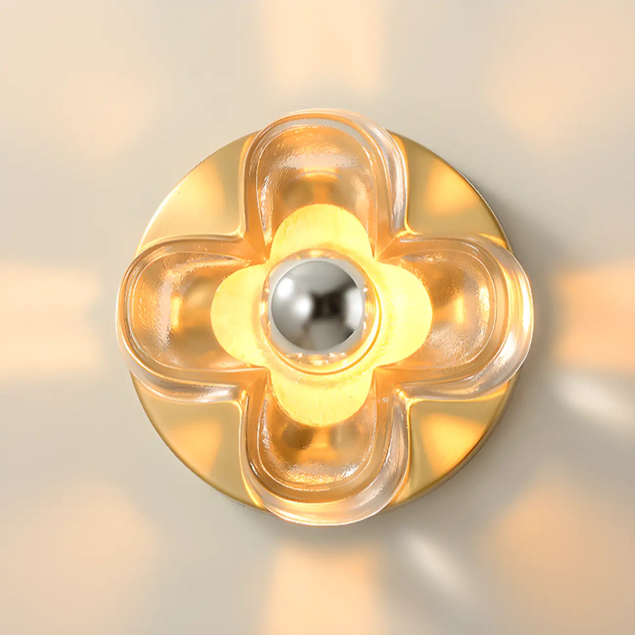 Mini Floral Glass Gold Wall Vanity Light