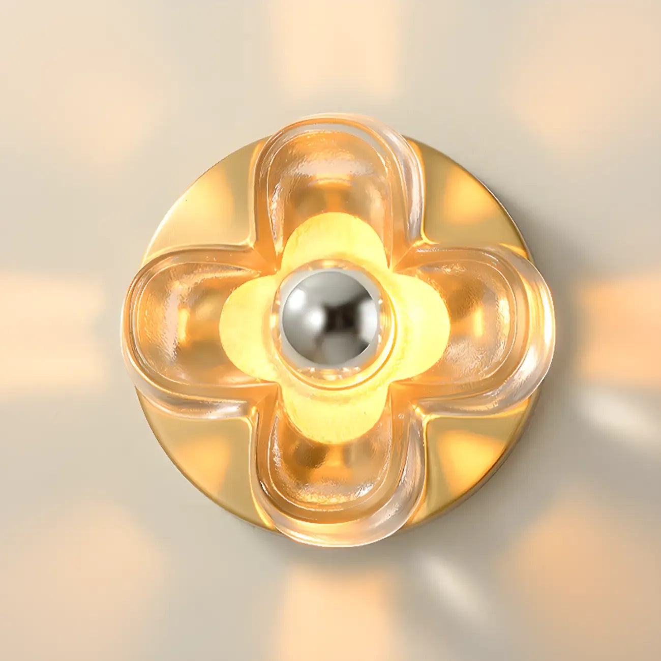 Mini Floral Glass Gold Wall Vanity Light