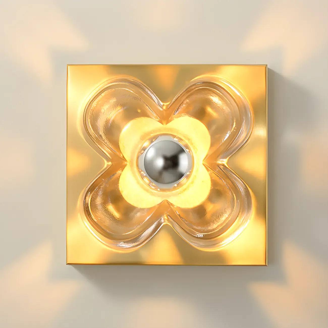 Mini Floral Glass Gold Wall Vanity Light