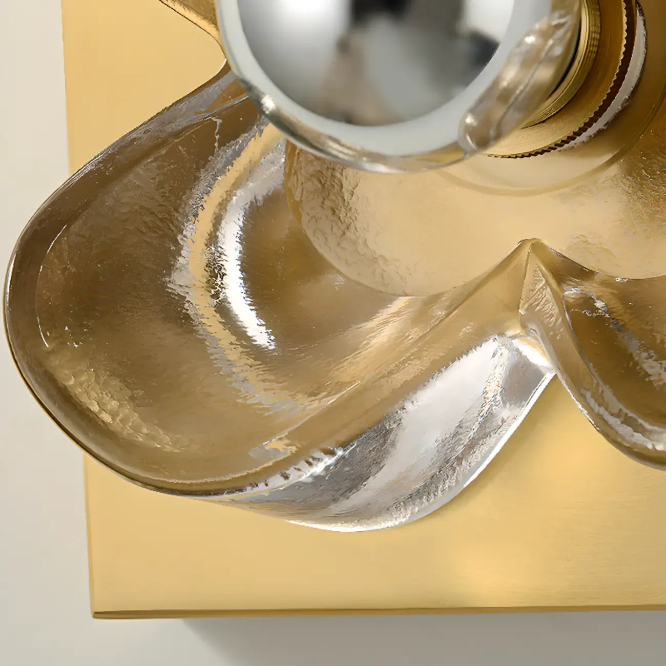Mini Floral Glass Gold Wall Vanity Light