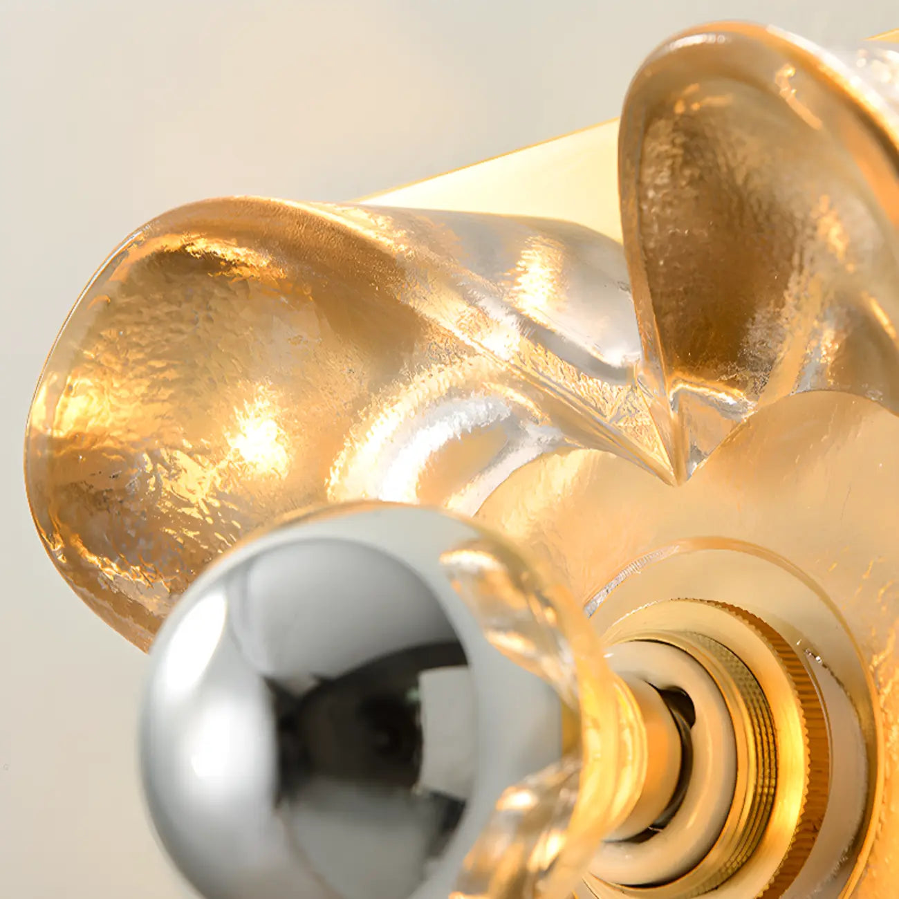 Mini Floral Glass Gold Wall Vanity Light