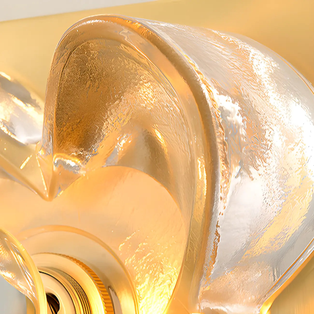 Mini Floral Glass Gold Wall Vanity Light