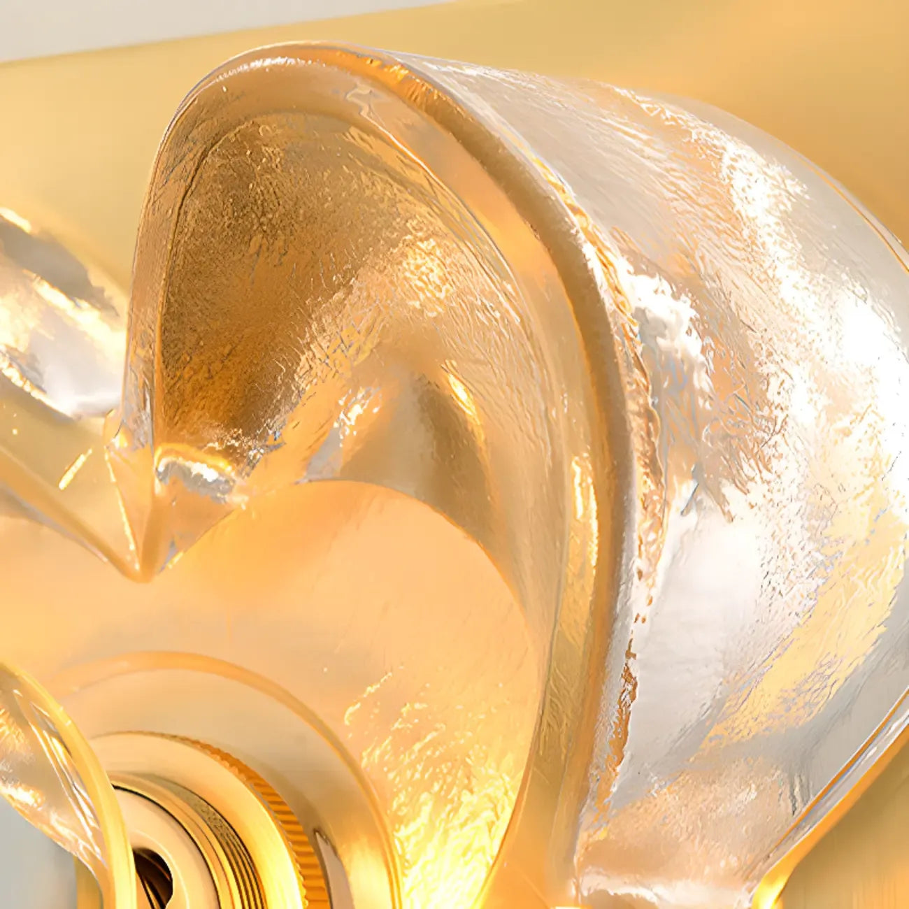 Mini Floral Glass Gold Wall Vanity Light