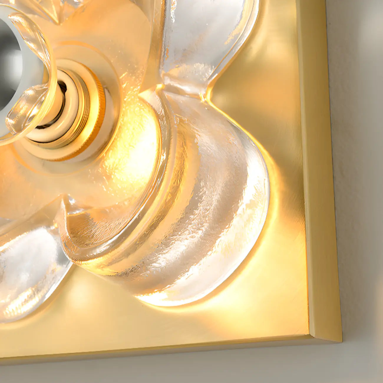 Mini Floral Glass Gold Wall Vanity Light