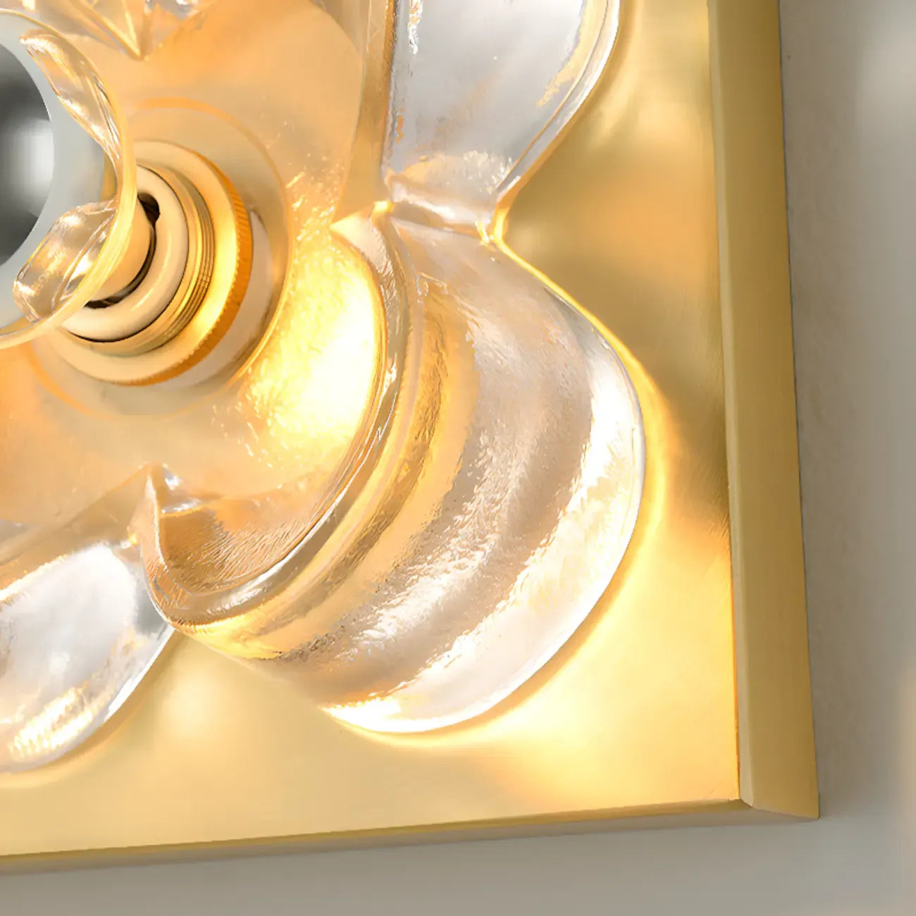 Mini Floral Glass Gold Wall Vanity Light