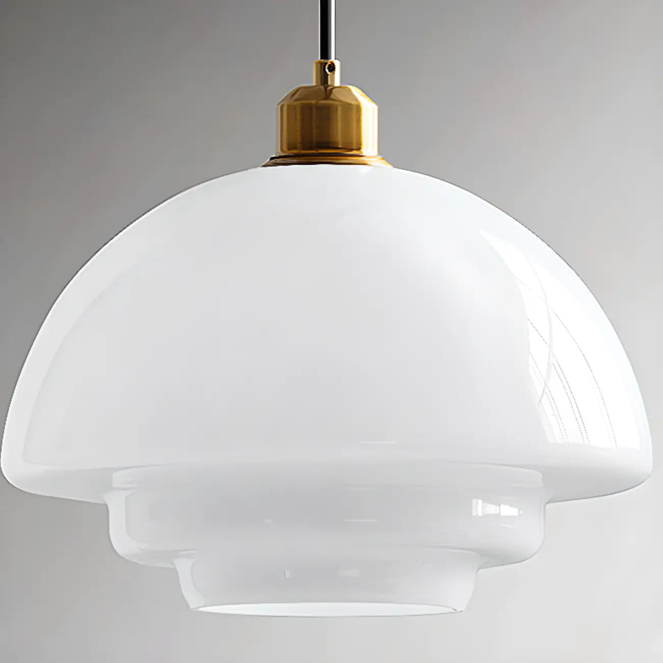Modern White Glass Circline Pendant Light for Dining