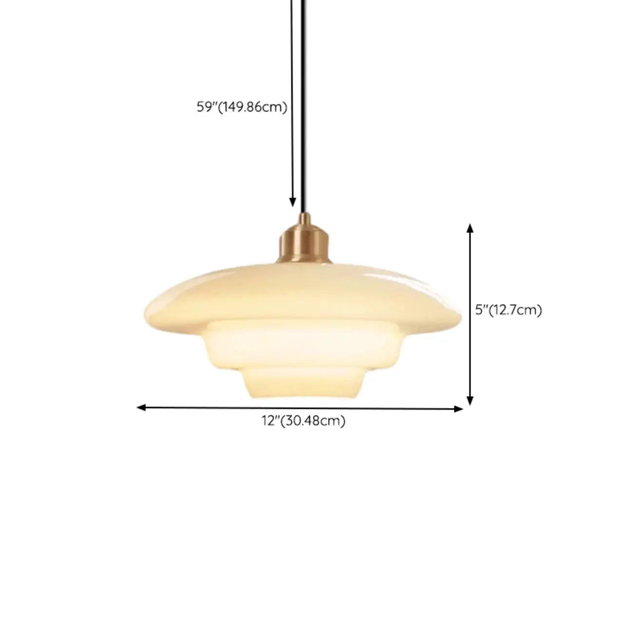 Modern White Glass Circline Pendant Light for Dining