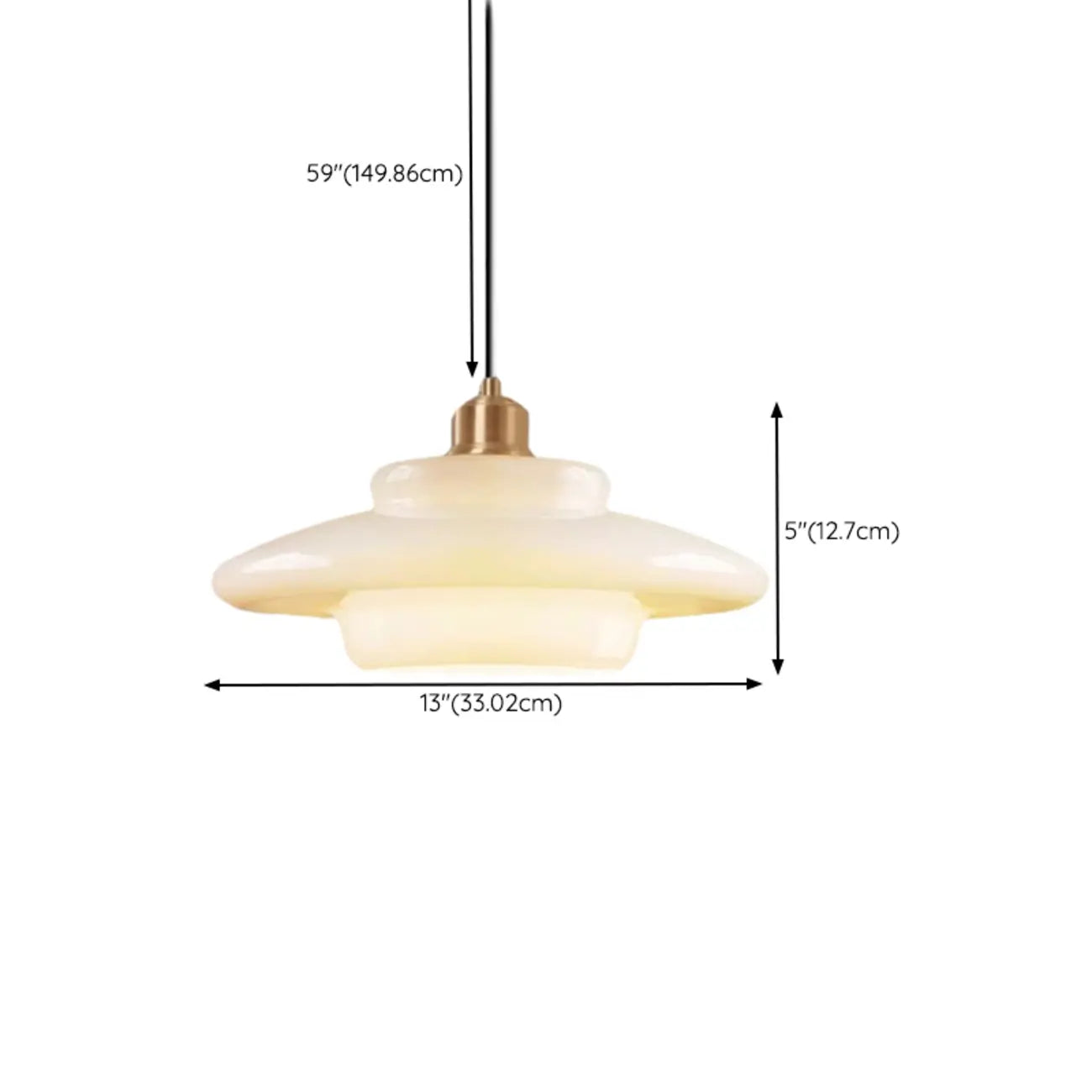 Modern White Glass Circline Pendant Light for Dining