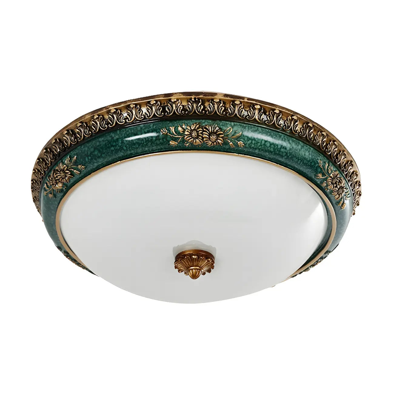 Classic Green Bowl Flush Mount LED Ceiling Light