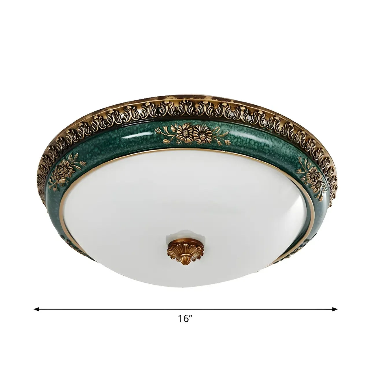 Classic Green Bowl Flush Mount LED Ceiling Light