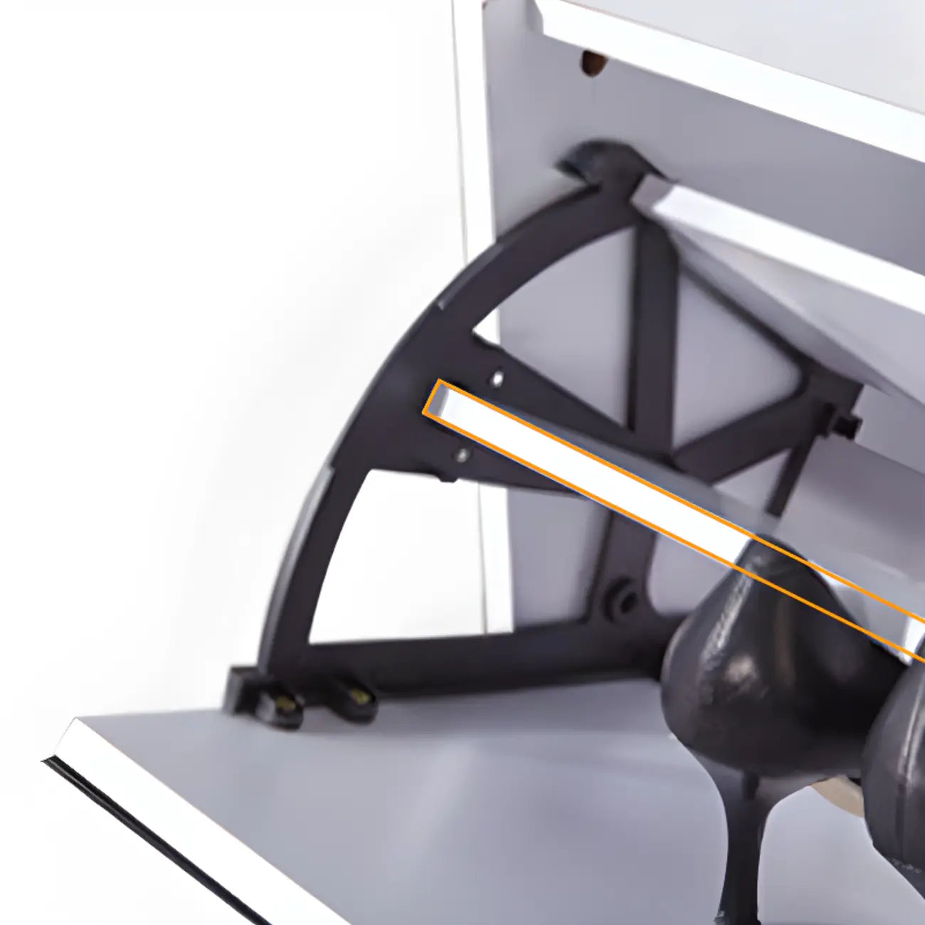 Hallway White Tall Wood Drop-Front Shoe Storage