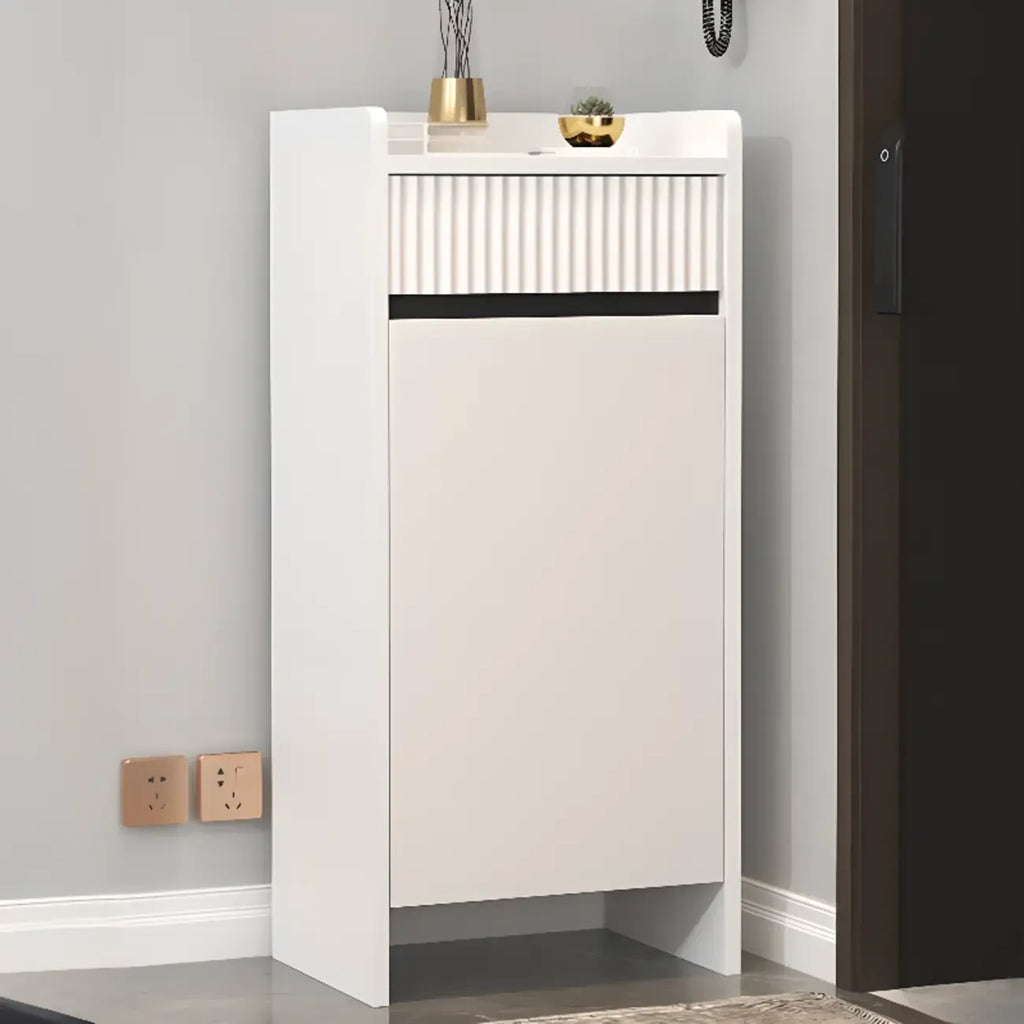 Modern Wood Shoe Cabinet with Drawer and Shelves