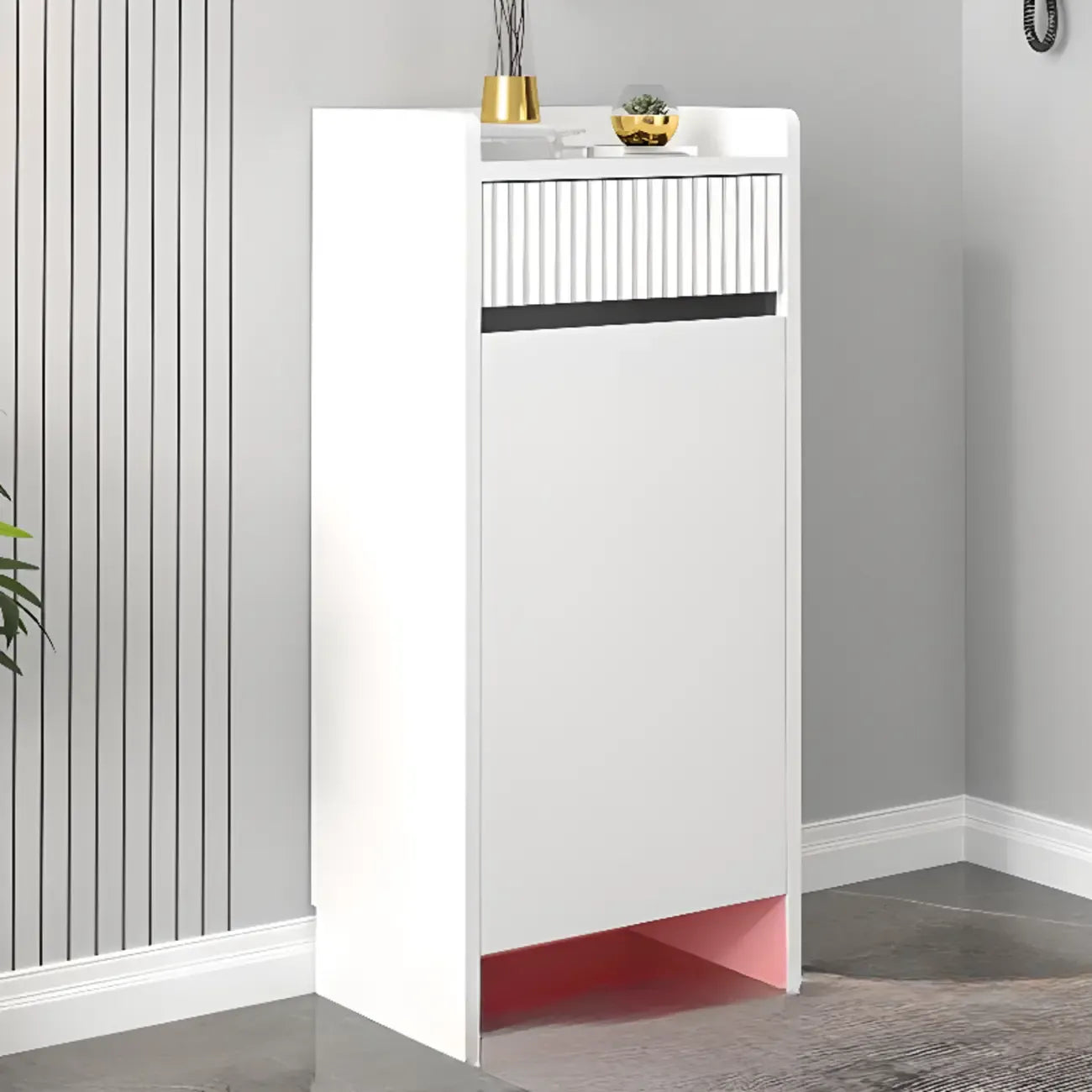 Modern Wood Shoe Cabinet with Drawer and Shelves