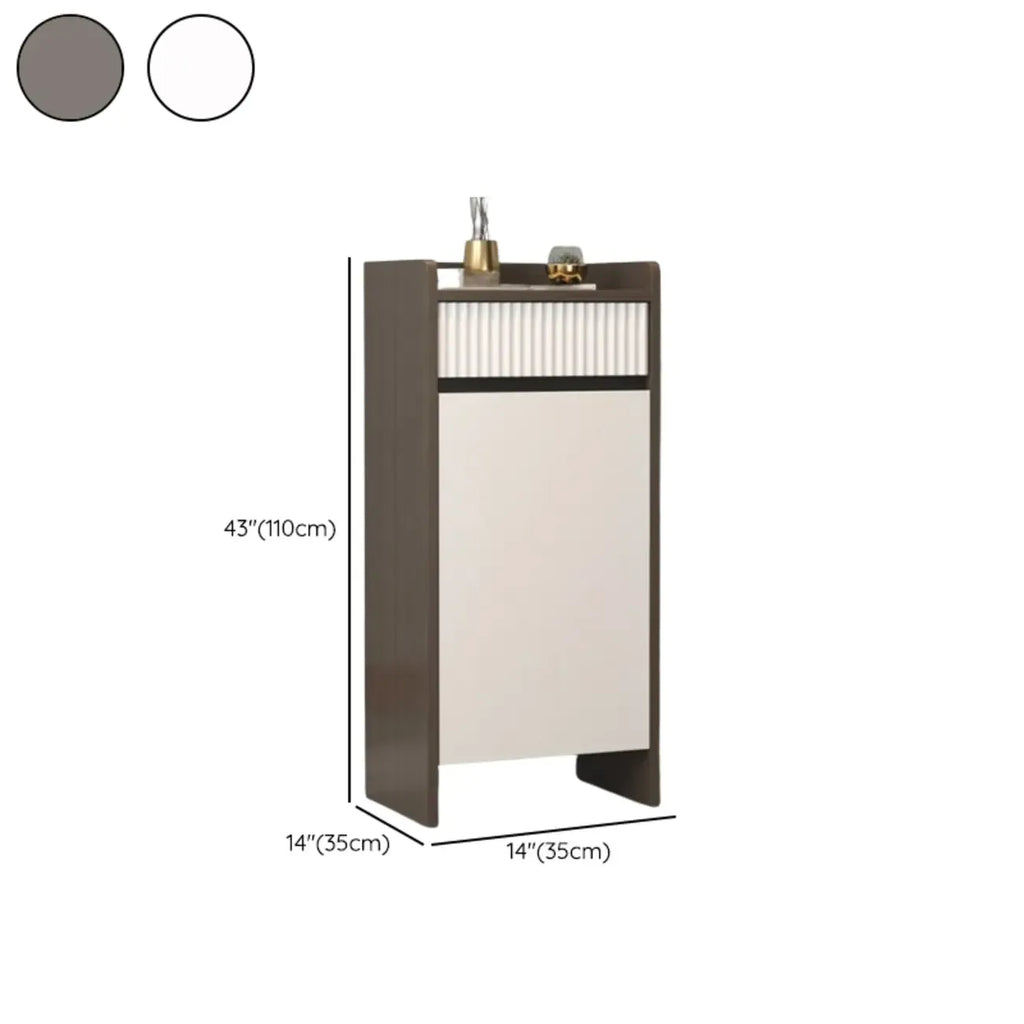 Modern Wood Shoe Cabinet with Drawer and Shelves