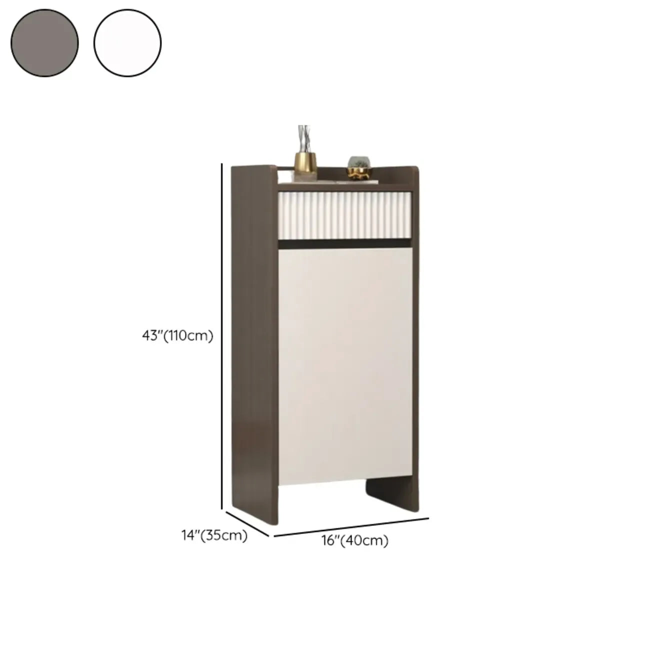 Modern Wood Shoe Cabinet with Drawer and Shelves