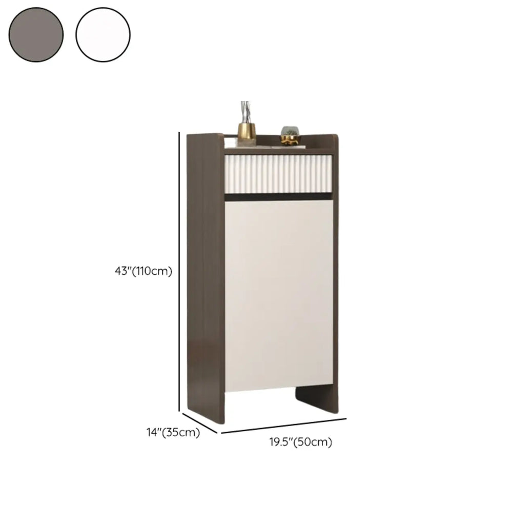 Modern Wood Shoe Cabinet with Drawer and Shelves