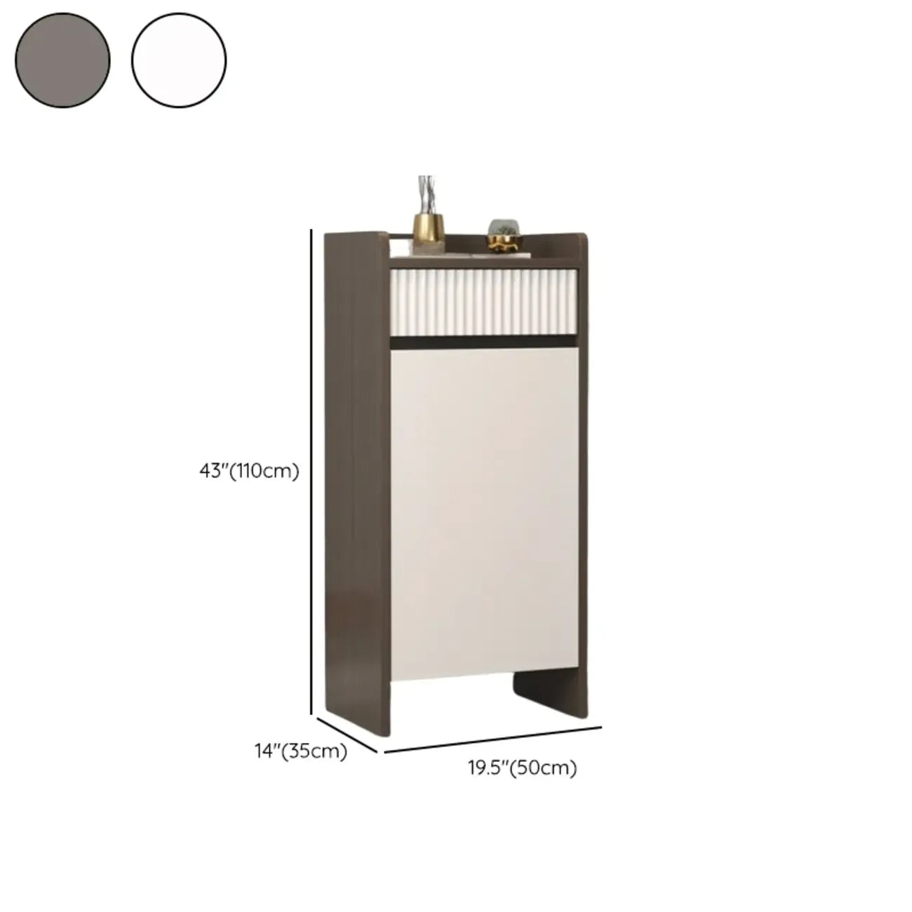 Modern Wood Shoe Cabinet with Drawer and Shelves