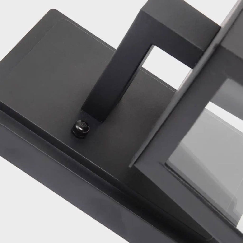 Modern Outdoor Wall Light Metal Black Geometric Glass Shade