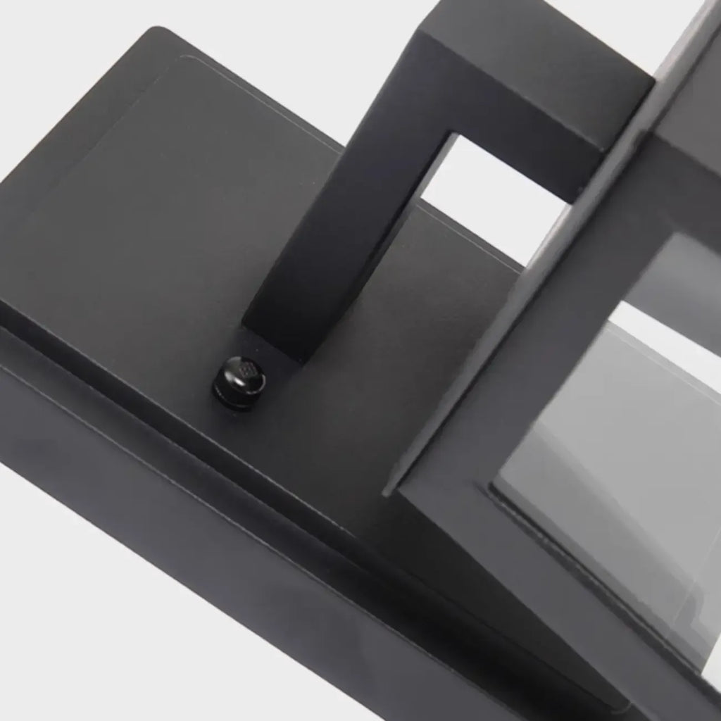 Modern Outdoor Wall Light Metal Black Geometric Glass Shade