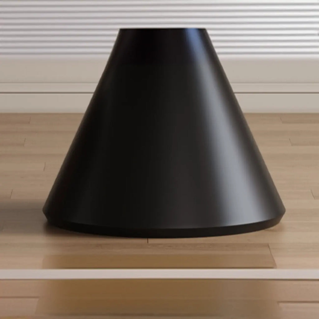 Modern Black Metal Stone Round Dining Table