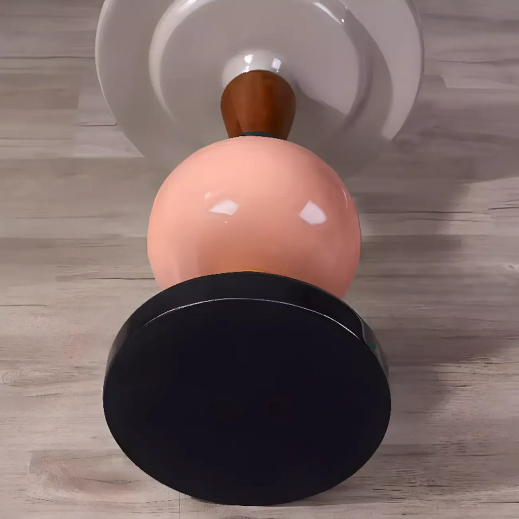 Round Wood Black Chairside Table with Pedestal Base