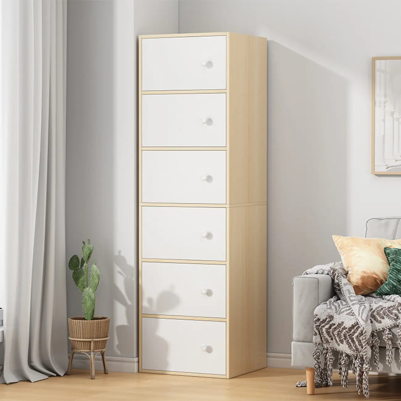 Minimalist Wooden Space-saving Storage Cabinet for Bedroom