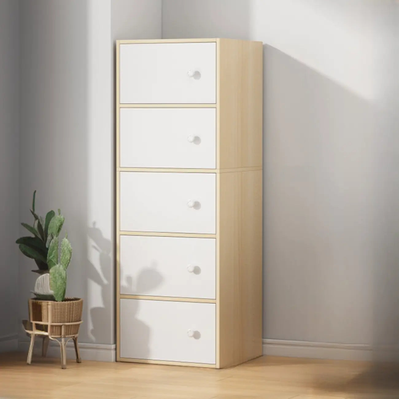Minimalist Wooden Space-saving Storage Cabinet for Bedroom