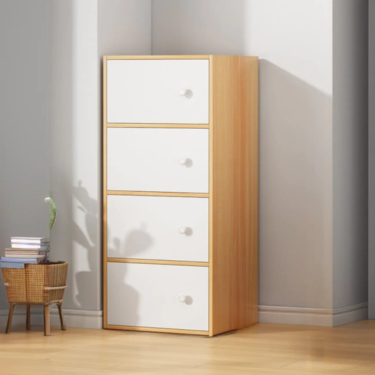 Minimalist Wooden Space-saving Storage Cabinet for Bedroom