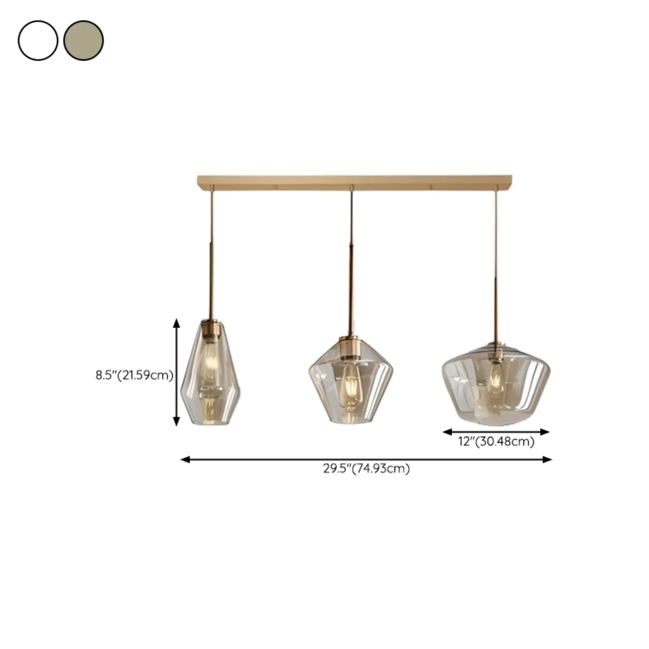 Modern Glass Pendant Lighting for Kitchen Island