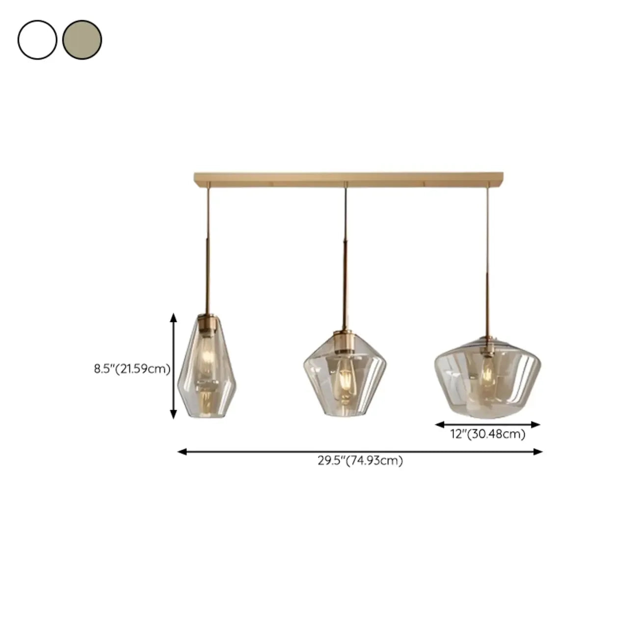 Modern Glass Pendant Lighting for Kitchen Island