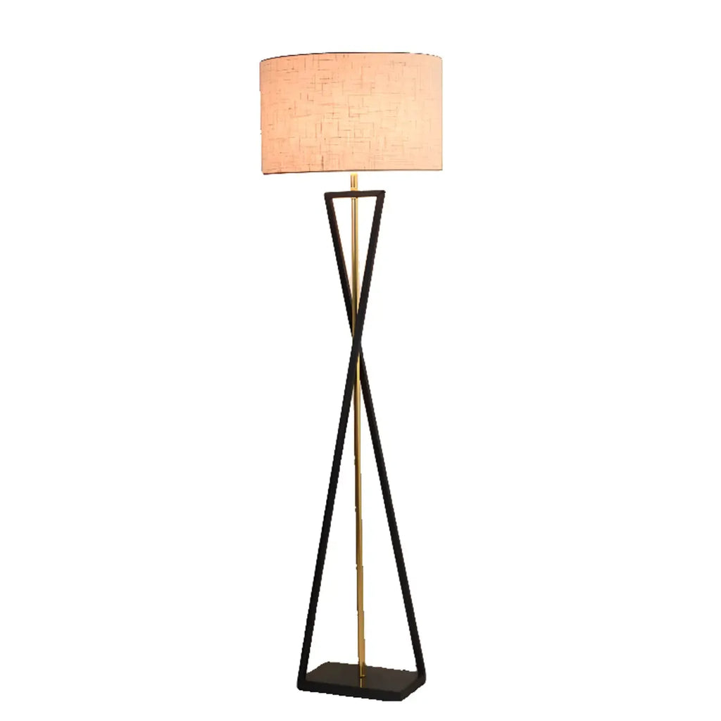 Traditional LED Floor Lamp with Fabric Shade for Living Room