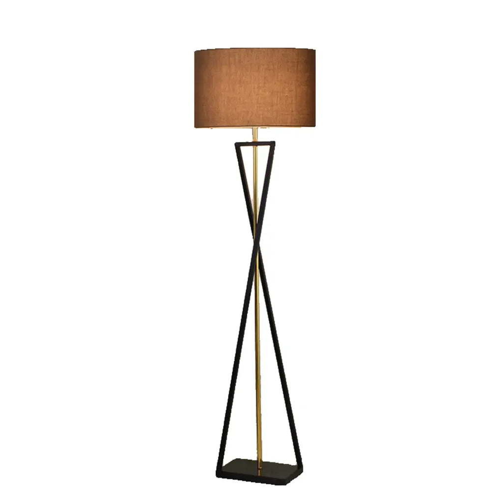 Traditional LED Floor Lamp with Fabric Shade for Living Room