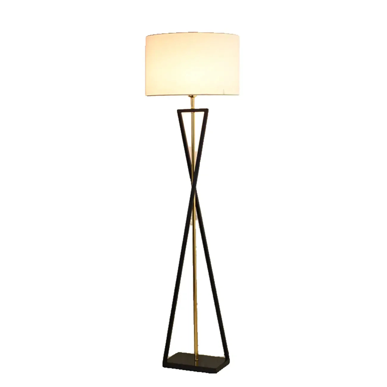 Traditional LED Floor Lamp with Fabric Shade for Living Room