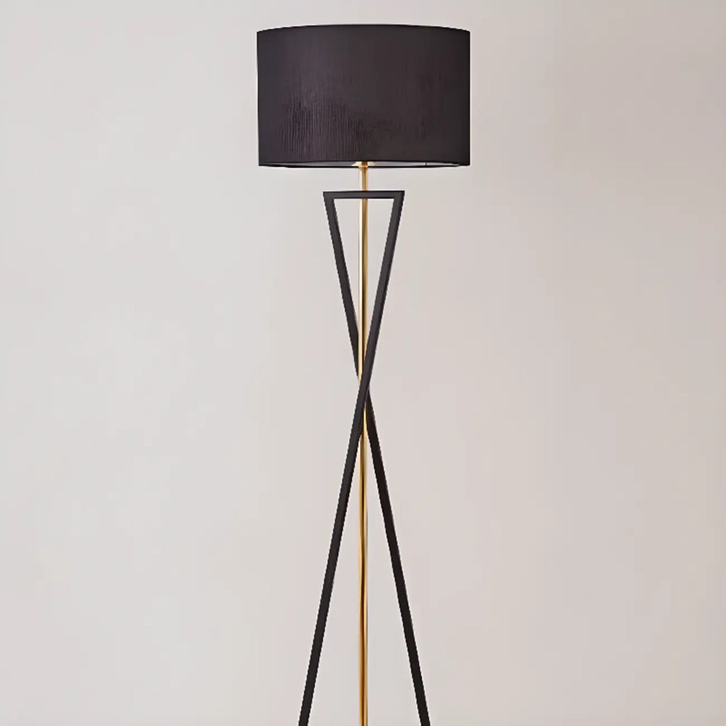 Traditional LED Floor Lamp with Fabric Shade for Living Room
